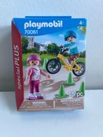 70061 Playmobil Kinderen met fiets en skates, Ophalen of Verzenden, Zo goed als nieuw, Complete set