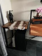 Bijzettafeltje / laptoptafel mangohout, Huis en Inrichting, Tafels | Bijzettafels, Rond, Gebruikt, 45 tot 60 cm, Minder dan 55 cm