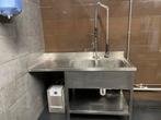 Wastafel met 2 spoelbakken en boiler(10L)en spoelkraan, Zakelijke goederen, Horeca | Keukenapparatuur, Ophalen of Verzenden, Gebruikt