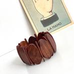vintage Deens design teak ARMBAND Mid Century Modern boho, Ophalen of Verzenden, Gebruikt, Bruin, Hout