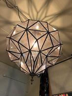 Handgemaakte Marokkaanse koperen glazen lamp, Ophalen, Nieuw, Glas, 75 cm of meer