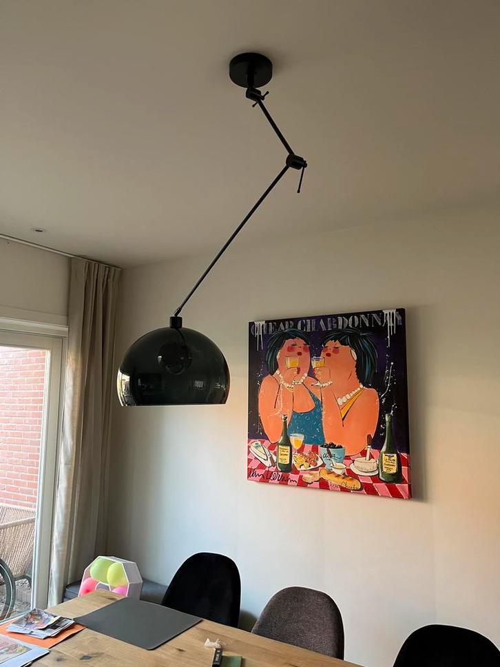Zwarte Transparante Lampenkap - Ø36cm, Huis en Inrichting, Lampen | Lampenkappen, Zo goed als nieuw, Minder dan 25 cm, Rond, Zwart