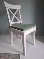 Witte houten stoel met kruis, 6 stuks, Gebruikt, Wit, Ophalen of Verzenden, Vijf, Zes of meer stoelen