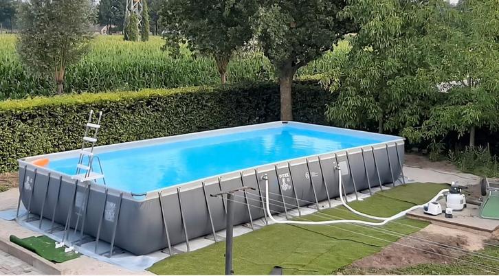 intex zwembad (zeer compleet!, zie tekst), Tuin en Terras, Zwembaden, Gebruikt, Opzetzwembad, 120 cm of meer, 400 cm of meer, 300 cm of meer