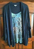 Donkerblauwe tuniek met mooi tussenstuk (2 in 1) van Erfo 54, Blouse of Tuniek, Erfo, Zo goed als nieuw, Verzenden