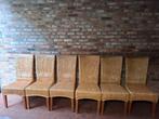 Set van 6 Riet/Rotan Stoelen, Huis en Inrichting, Stoelen, Ophalen, Bruin
