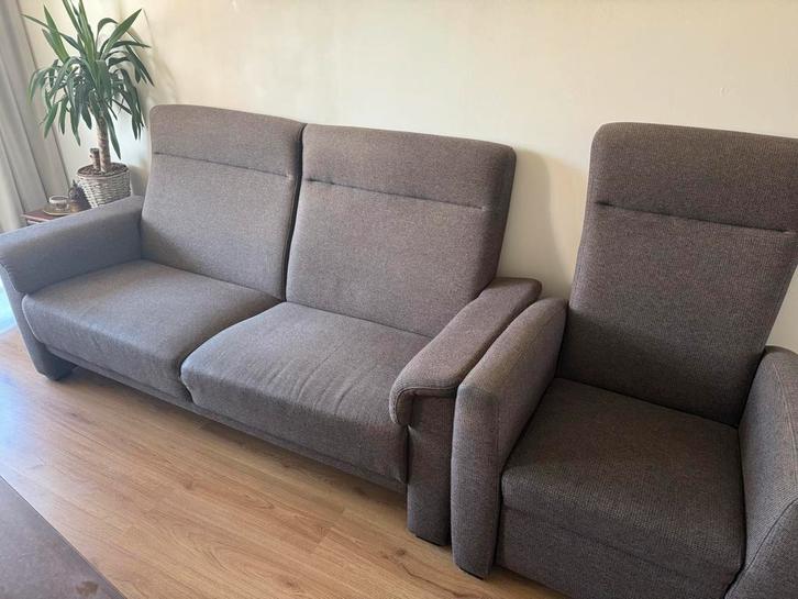 Bankstel met Relaxstoel, Huis en Inrichting, Banken | Bankstellen, Gebruikt, Rechte bank, Overige maten, 75 tot 100 cm, Stof, Ophalen