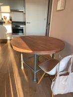 Steigerhouten Eettafel Rond - 113cm, Ophalen, Gebruikt, 100 tot 150 cm, Rond