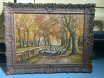 Mooi olieverf schilderij met schapen in bos, Antiek en Kunst, Kunst | Schilderijen | Klassiek, Ophalen