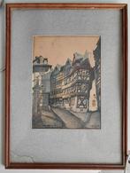 Schilderij van een stad, Ophalen of Verzenden