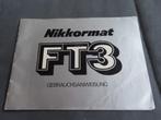 Nikkormat FT 3 camera gebruiksaanwijzing, Audio, Tv en Foto, Fotocamera's Analoog, Ophalen of Verzenden, Gebruikt, Compact, Overige Merken