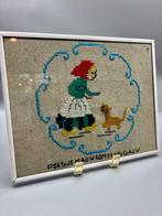 Vintage borduurwerk Poesje Mauw, Ophalen of Verzenden