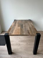 Eettafel vierpersoons (industriële look), Huis en Inrichting, Ophalen, 50 tot 100 cm, Zo goed als nieuw, 150 tot 200 cm