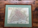 Oude kaart Rotterdam met notenhouten lijst, Antiek en Kunst, Ophalen of Verzenden