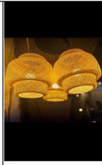 Bamboe Lampenkap – 3-Laags Design voor Sfeervolle Verlichtin, Verzenden, Nieuw, Overige kleuren, Rond