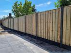 Aanbieding 23 planks hout/beton schutting zonder doorkijk!