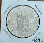 2,5 gulden 1874 Koning Willem III, Postzegels en Munten, Munten | Nederland, Zilver, 2½ gulden, Ophalen of Verzenden, Koning Willem III