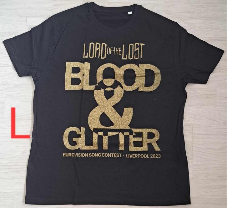 LORD OF THE LOST BLOOD GLITTER EUROVISION SHIRT L XL, Verzamelen, Muziek, Artiesten en Beroemdheden, Nieuw, Kleding, Ophalen of Verzenden