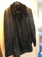Halflange leren jas met echte lambsvoering, Kleding | Heren, Jassen | Winter, Ophalen of Verzenden, Zo goed als nieuw, Maat 52/54 (L)