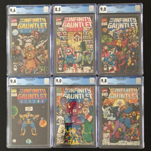 Infinity Gauntlet Vol.1 #1 t/m 6 CGC Set (1991), Boeken, Strips | Comics, Nieuw, Complete serie of reeks, Amerika, Ophalen of Verzenden