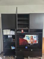 Tv kast wandmeubel Ikea donkerbruin 120cm + 60 cm kast, Ophalen, 200 cm of meer, 150 tot 200 cm, Zo goed als nieuw