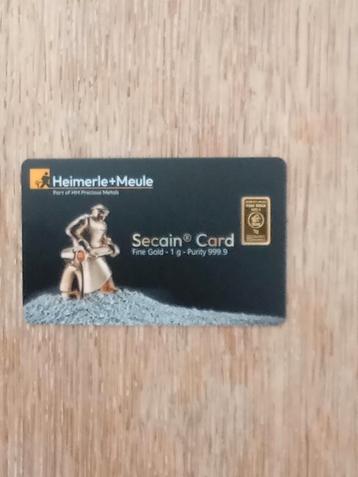 Gecertificeerd baartje 1 gram Goud Heimerle & Meule  beschikbaar voor biedingen