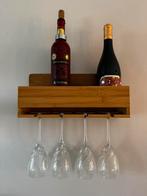 Wijnrek bamboe, Ophalen, Minder dan 5 flessen, Minder dan 50 cm, Glas