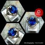 Elegante Damesring met stralende Blauwe Saffier CAR39, Overige materialen, 19 tot 20, Nieuw, Met edelsteen