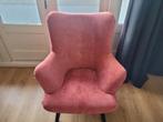 Mooie stoffen stoel/fauteuil in de kleur coral, Huis en Inrichting, Ophalen of Verzenden, Zo goed als nieuw