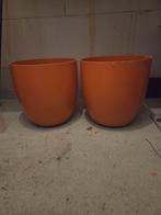 Grote Bloempot bloembak op wieltjes 3 stuks, Ophalen, Kunststof, Gebruikt, 40 cm of meer