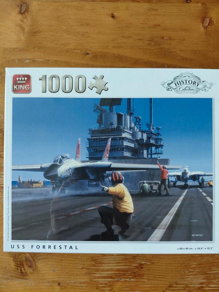 King Legpuzzel 1000 stukjes - Vliegdekschip, Hobby en Vrije tijd, Denksport en Puzzels, Nieuw, Legpuzzel, 500 t/m 1500 stukjes
