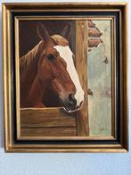 S.Vrolijk: prachtige afbeelding van een paard op stal., Antiek en Kunst, Kunst | Schilderijen | Klassiek, Ophalen
