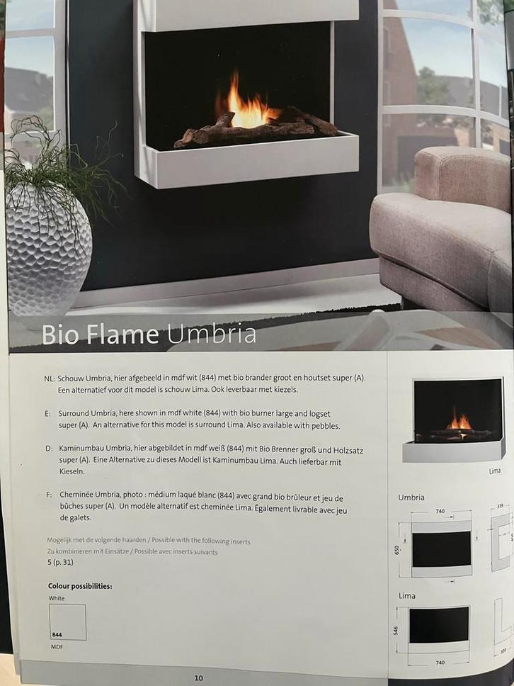 Bio Flame Umbria Haard, Huis en Inrichting, Haarden, Zo goed als nieuw, Gelhaard, Ophalen of Verzenden