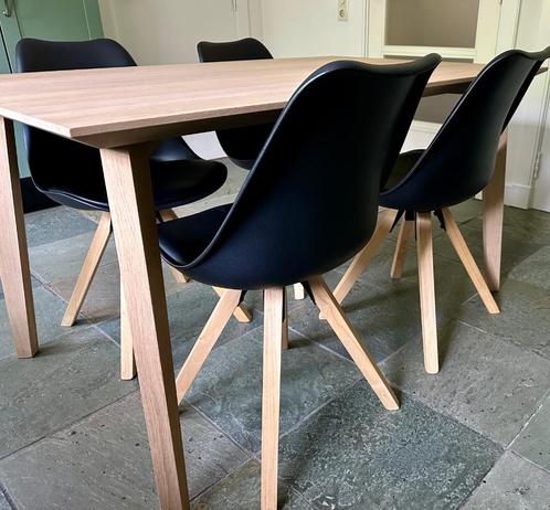 Keukenstoel 4 stuks hout stoel Leen Bakker eetkamerstoel igs, Huis en Inrichting, Stoelen, Gebruikt, Vier, Hout, Kunststof, Zwart