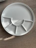Drie Witte keramische fondueborden, Ophalen of Verzenden, Zo goed als nieuw, Overige stijlen, Schaal of Schalen