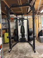 Tunturi SM80 Smith Machine + Halterbank, Ophalen, Benen, Krachtstation, Zo goed als nieuw
