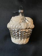 Vintage Antiek glazen kerstbal kerstmandje, Ophalen, Gebruikt