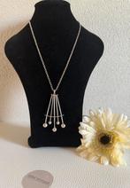M087/Zilveren Vintage SpaceAge Stijl prachtige ketting, Sieraden, Tassen en Uiterlijk, Gebruikt, Verzenden, X, Zilver