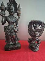 twee houten Indonesische beelden, Antiek en Kunst, Kunst | Beelden en Houtsnijwerken, Ophalen of Verzenden