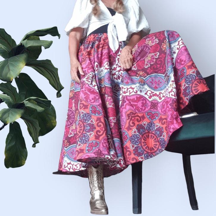 Geweldige swing of cirkelrok recycled materiaal mt 38/44, Kleding | Dames, Rokken, Nieuw, Maat 38/40 (M), Overige kleuren, Onder de knie