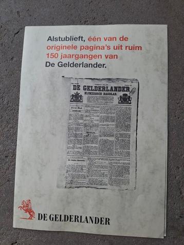 Originele pagina Gelderlander beschikbaar voor biedingen