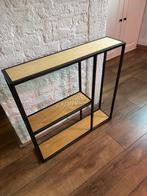 Houten wandkastje met metalen frame - 65x65x15 cm, Ophalen, Gebruikt