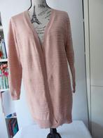 Fijn roze tricot lang vest met geribbeld patroon , Hema, S, Kleding | Dames, Truien en Vesten, Ophalen of Verzenden, Zo goed als nieuw