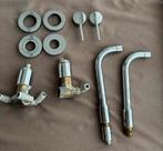 2 zilveren kranen boven wastafel incl alle toebehoren, Ophalen, Gebruikt, Wastafel