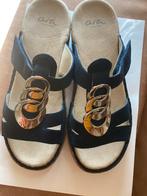 Suède/lederen slippers donkerblauw maat 38 Ara, Slippers, Zo goed als nieuw, Ara, Verzenden
