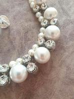 Parels & Kristallen Ketting Set, Met kristal, Overige materialen, Wit, Ophalen of Verzenden