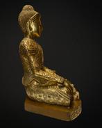 Mandalay Boeddha, hout met bladgoud, Huis en Inrichting, Ophalen of Verzenden, Gebruikt