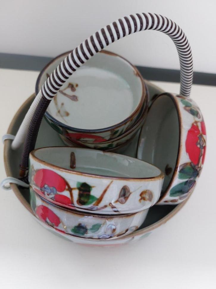 Vintage:  Niko Reg pindastel, handpainted Japans aardewerk, Antiek en Kunst, Antiek | Keramiek en Aardewerk, Ophalen of Verzenden