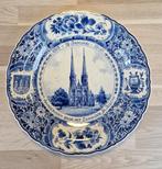 Delfts blauw bord Heuvelse kerk Tilburg, Ophalen of Verzenden, 20e eeuw of later