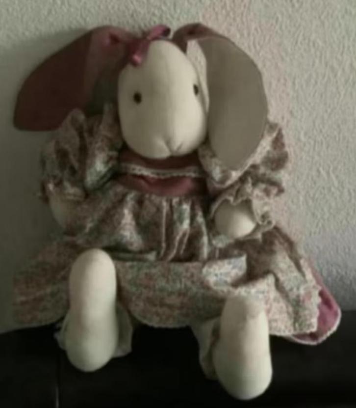 Stoffen handgemaakte paashaas, haas Pasen; 32 cm, Diversen, Pasen, Zo goed als nieuw, Ophalen of Verzenden